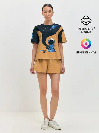 Женская пижама с шортами / Космонавт и чернила