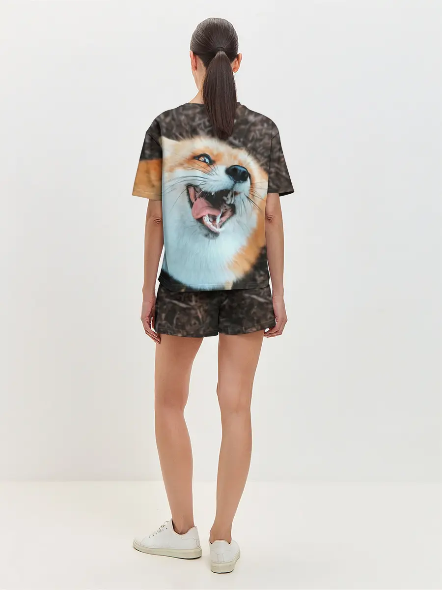 Женская пижама с шортами / Довольная лиса