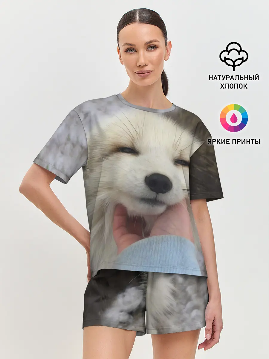 Женская пижама с шортами / Лисенок