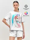 Женская пижама с шортами / Music Unicorn Art