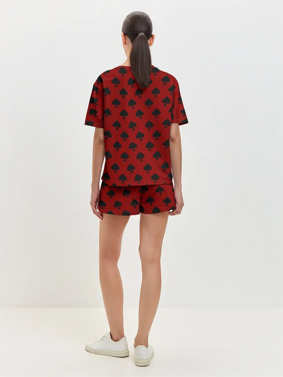 Женская пижама с шортами / Kakegurui пики на черном