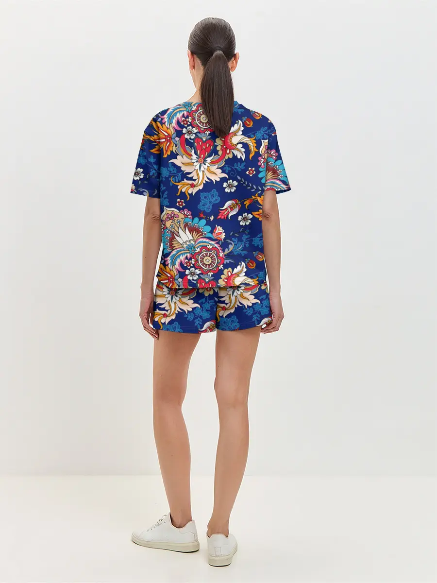 Женская пижама с шортами / Экзотический орнамент