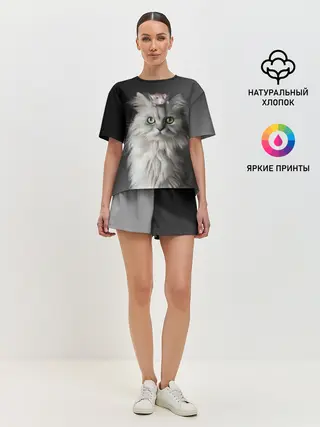 Женская пижама с шортами / Кот и мышка