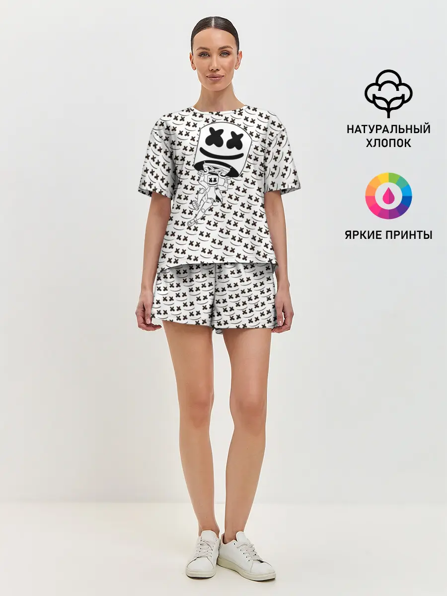 Женская пижама с шортами / Fortnite Marshmello