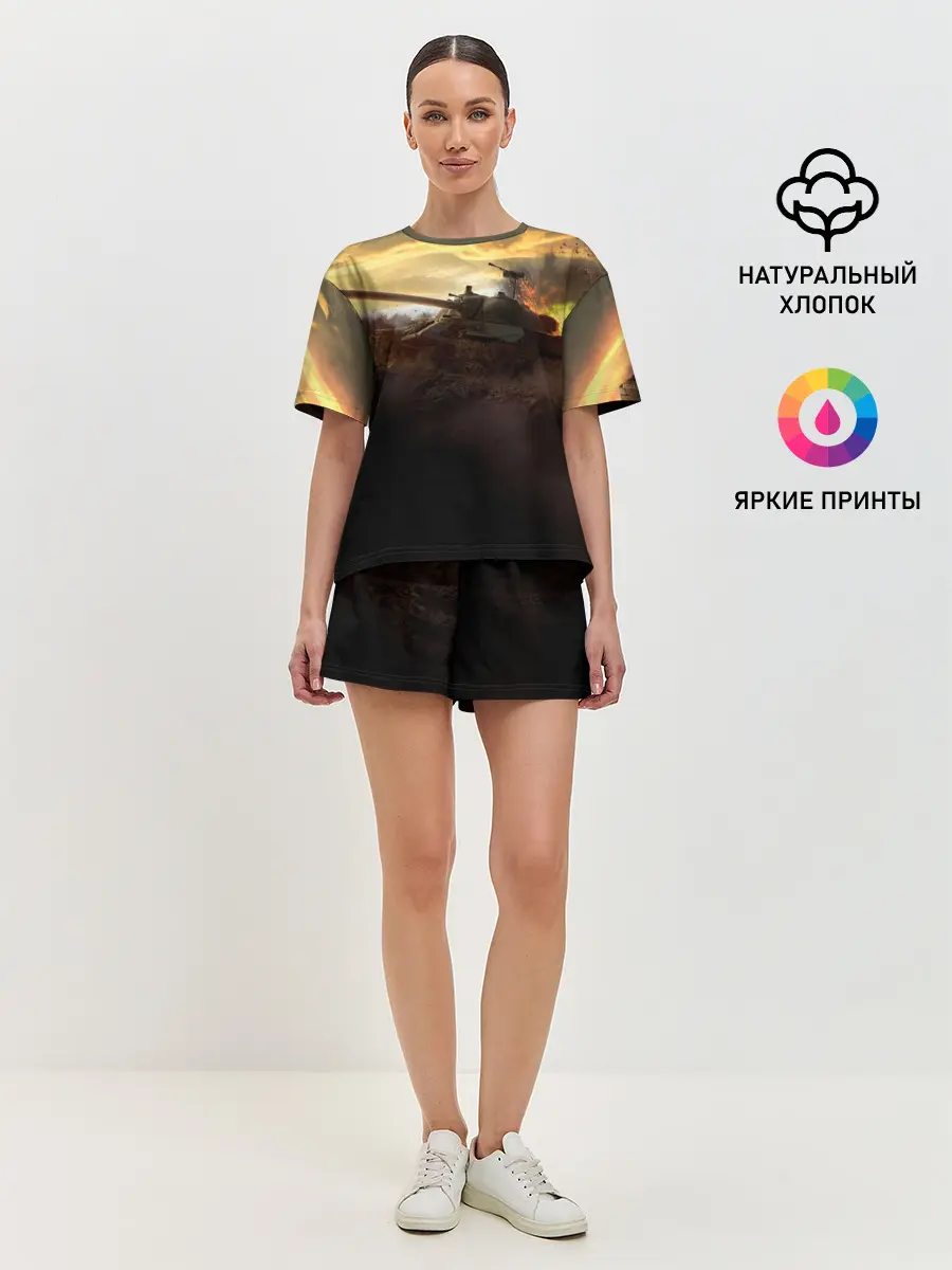 Женская пижама с шортами / танк на закате