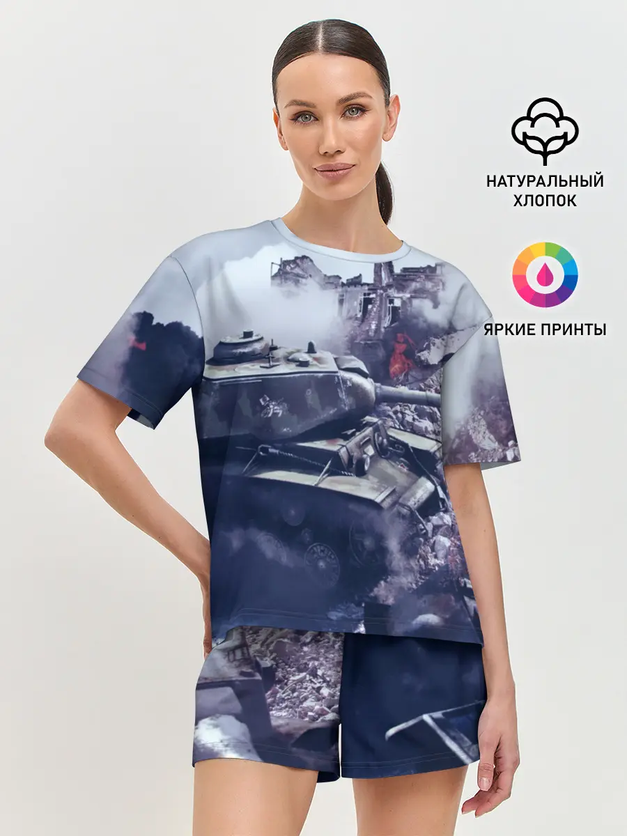 Женская пижама с шортами / Танки