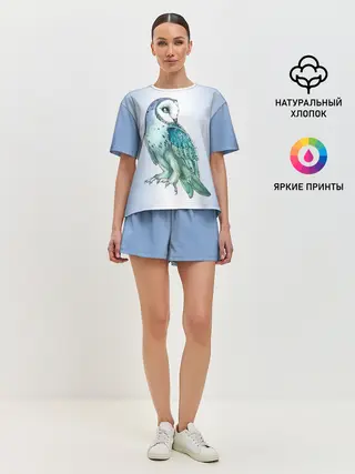 Женская пижама с шортами / сова