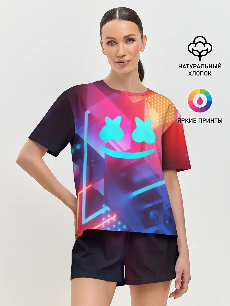 Женская пижама с шортами / Marshmello