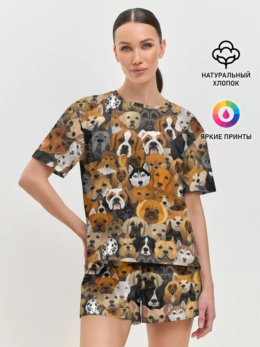 Женская пижама с шортами / Собаки