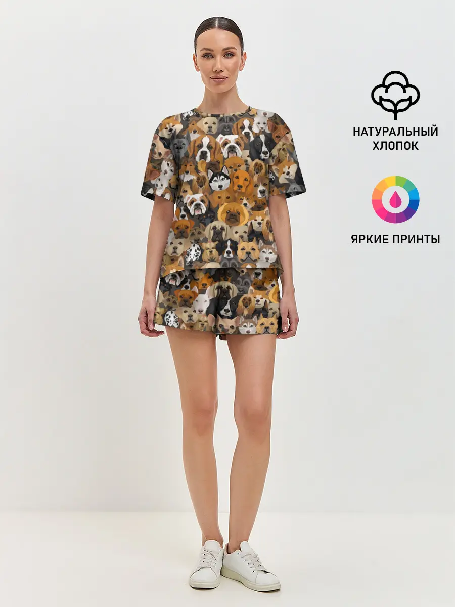 Женская пижама с шортами / Собаки