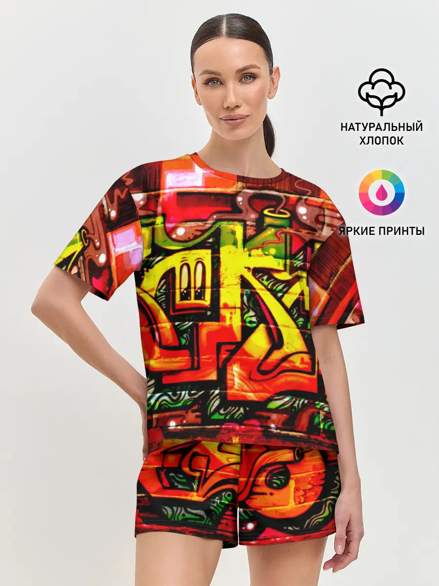 Женская пижама с шортами / Граффити
