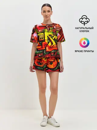 Женская пижама с шортами / Граффити