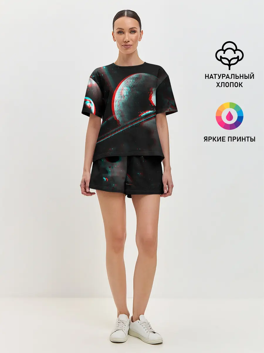 Женская пижама с шортами / Cosmos Glitch