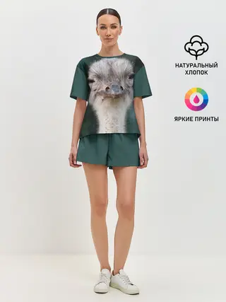 Женская пижама с шортами / Подозрительный страус