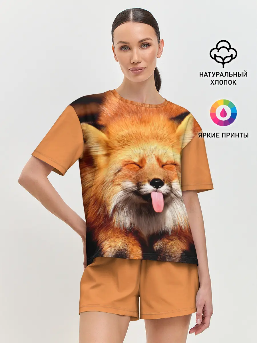 Женская пижама с шортами / Лиса с языком