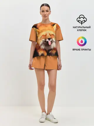 Женская пижама с шортами / Лиса с языком