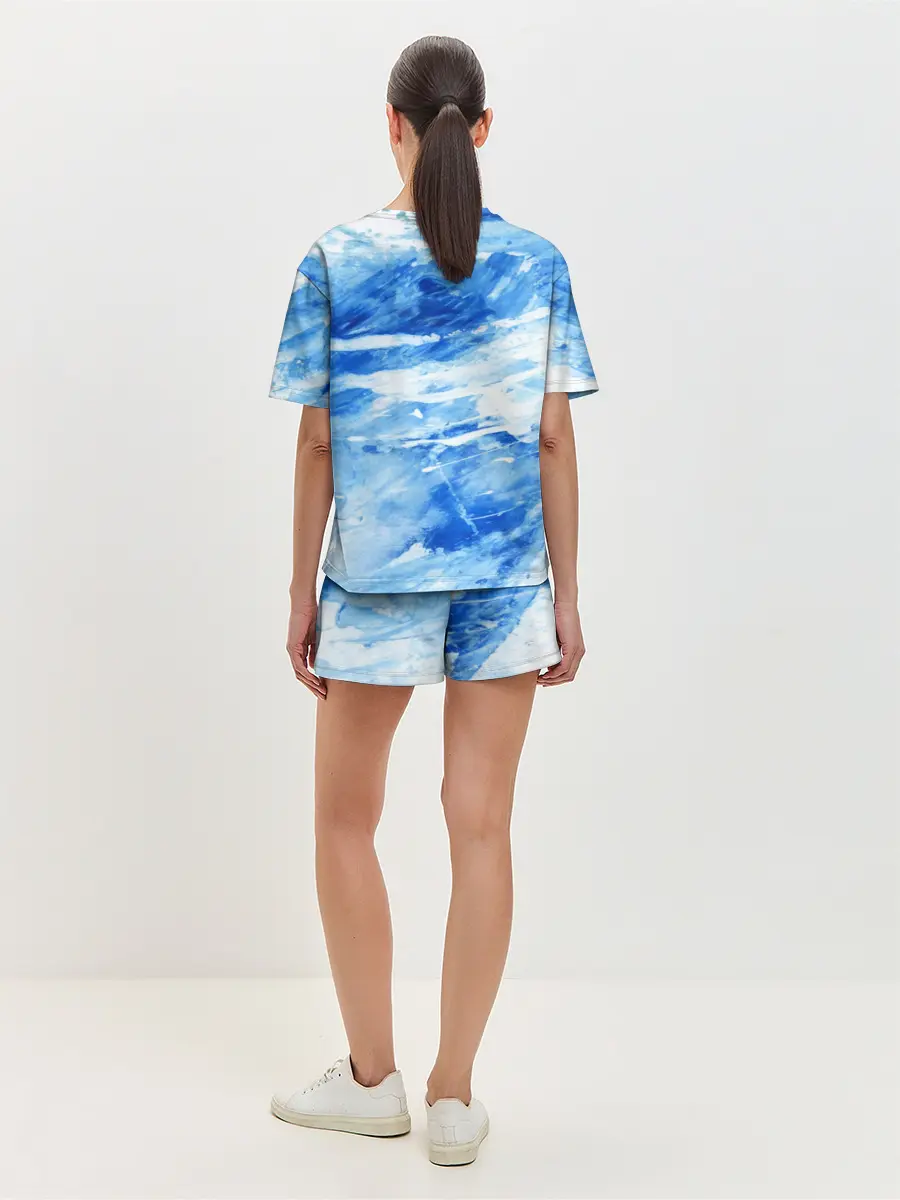 Женская пижама с шортами / Вода акварель