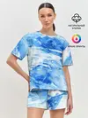 Женская пижама с шортами / Вода акварель