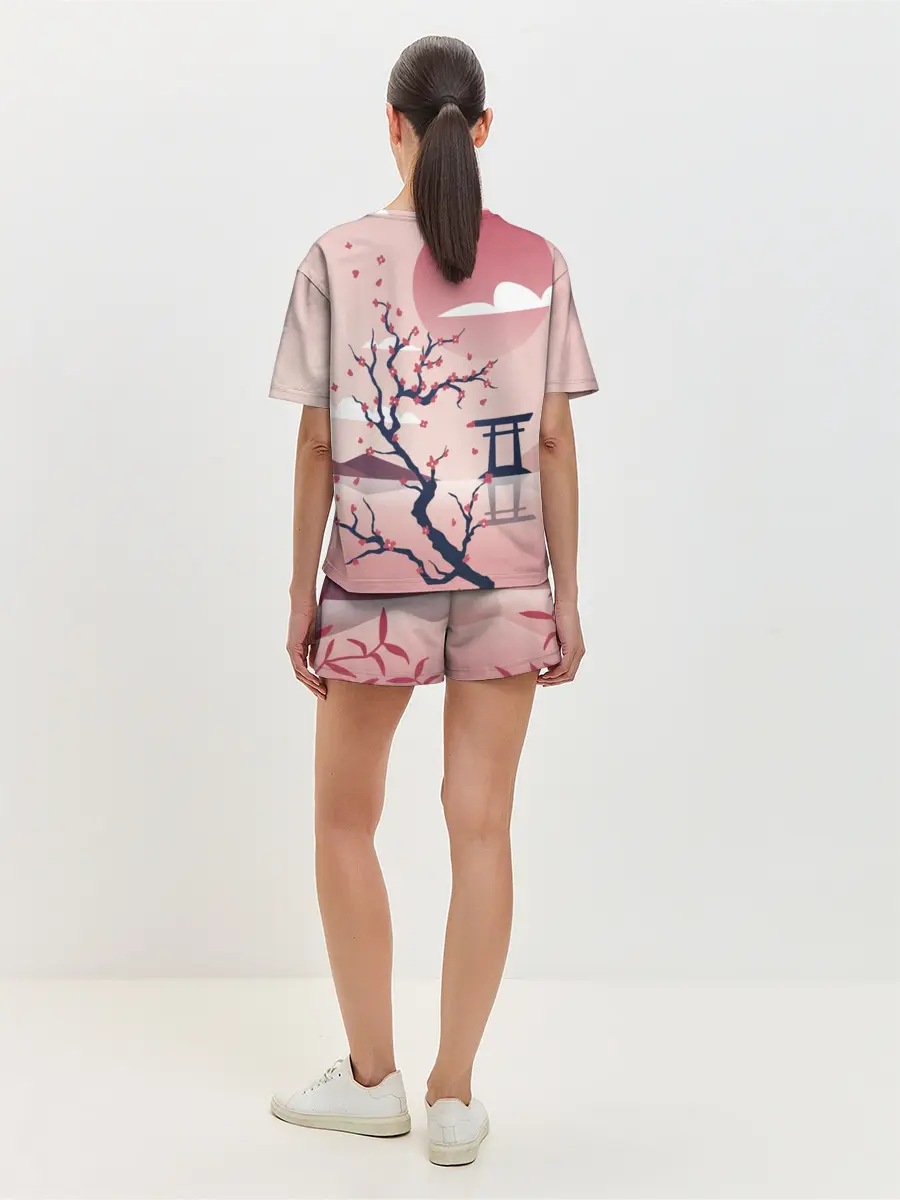 Женская пижама с шортами / Японский мотив