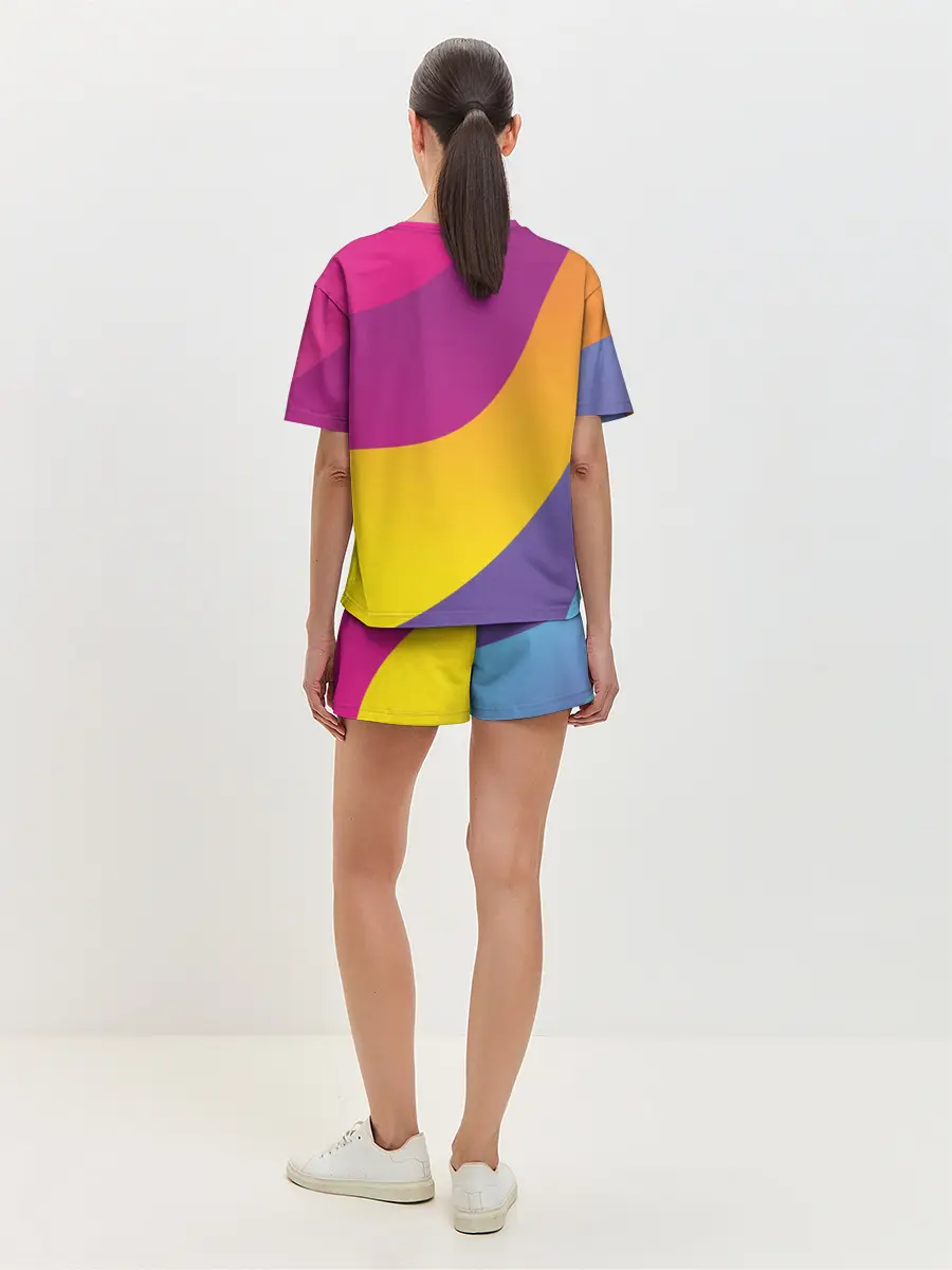 Женская пижама с шортами / Праздничный жираф