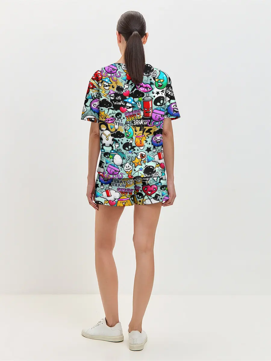 Женская пижама с шортами / Стикерпак