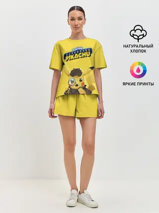 Женская пижама с шортами / Детектив Пикачу