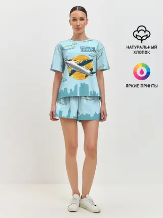 Женская пижама с шортами / Путешествия