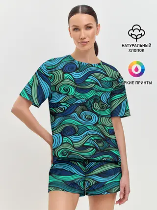 Женская пижама с шортами / Морская пучина