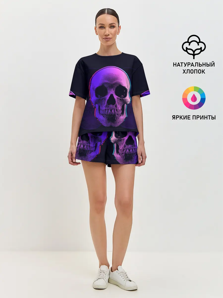 Женская пижама с шортами / Токсичный череп