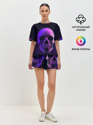 Женская пижама с шортами / Токсичный череп