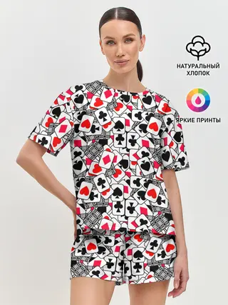 Женская пижама с шортами / Игральные карты