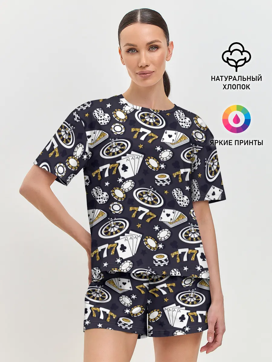 Женская пижама с шортами / Казино