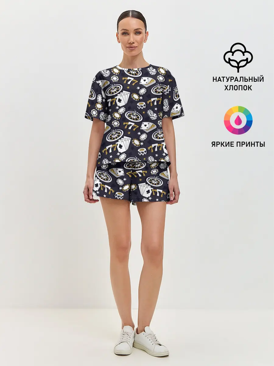 Женская пижама с шортами / Казино