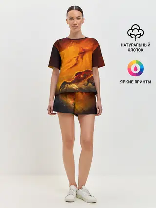 Женская пижама с шортами / Космос