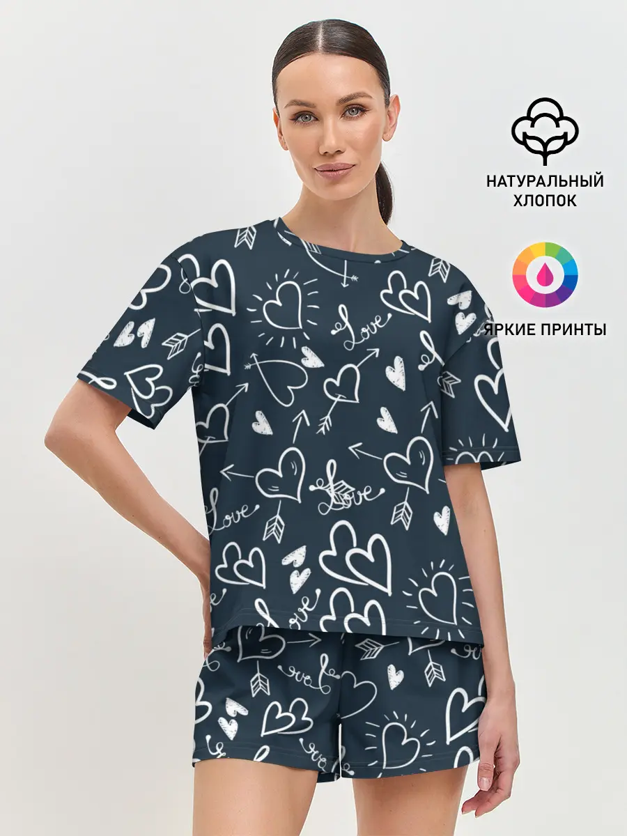 Женская пижама с шортами / Любовь