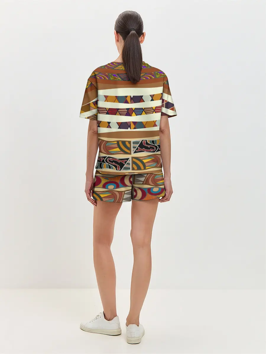 Женская пижама с шортами / Африканская мозаика