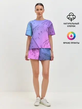 Женская пижама с шортами / Ноты