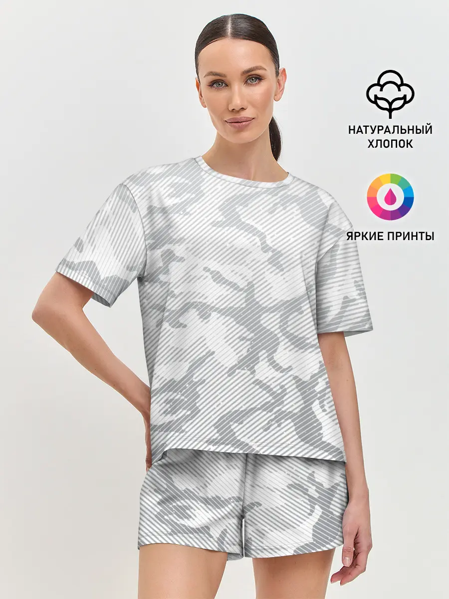 Женская пижама с шортами / Lite Camouflage Lines