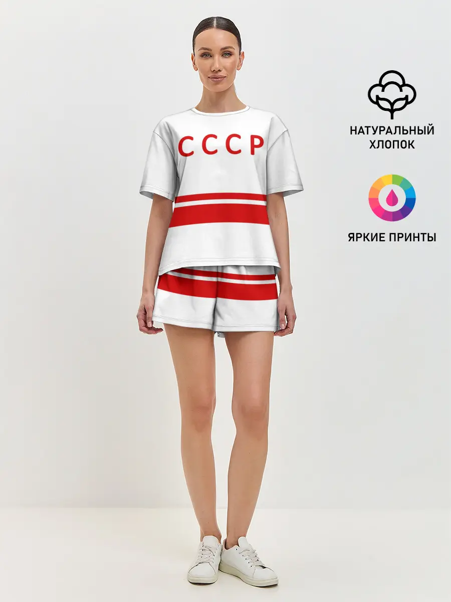 Женская пижама с шортами / Валерий Харламов 17 White