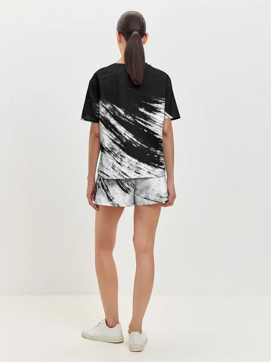 Женская пижама с шортами / abstraction black&white