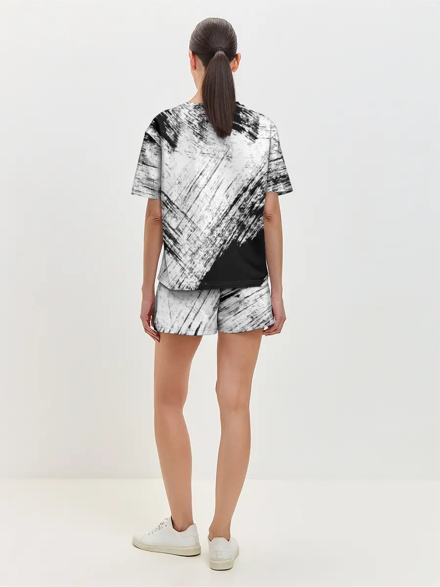 Женская пижама с шортами / Штриховка