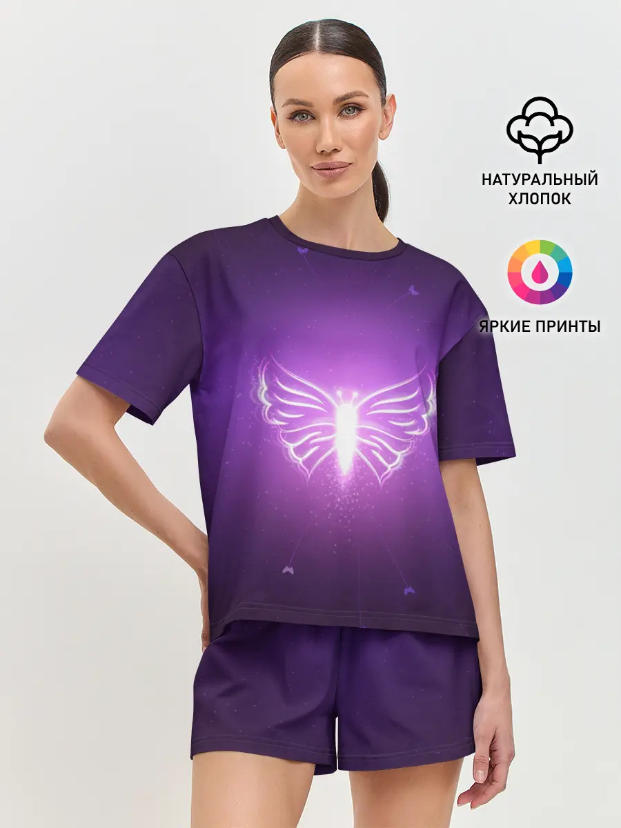 Женская пижама с шортами / Бабочка