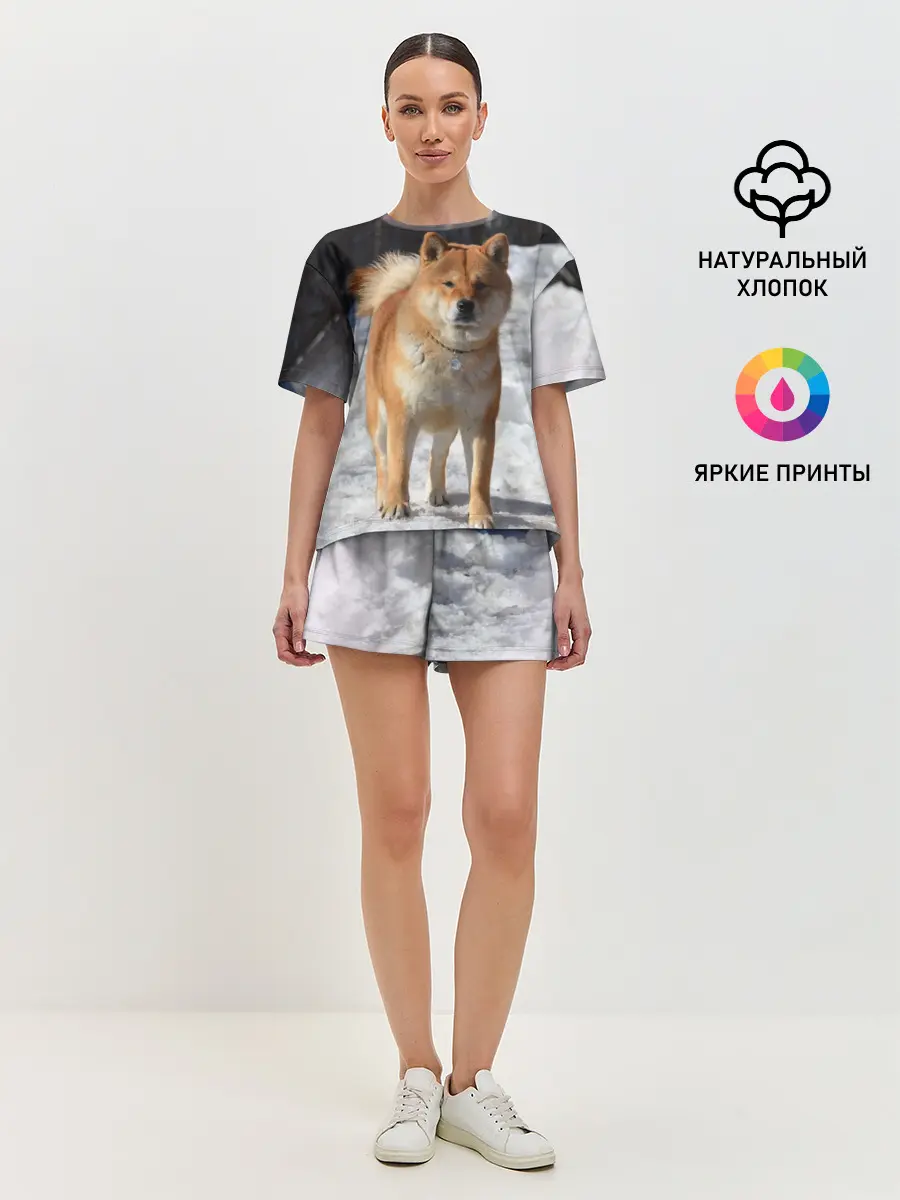 Женская пижама с шортами / Акита-ину