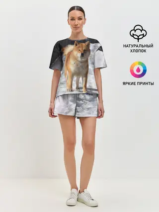 Женская пижама с шортами / Акита-ину