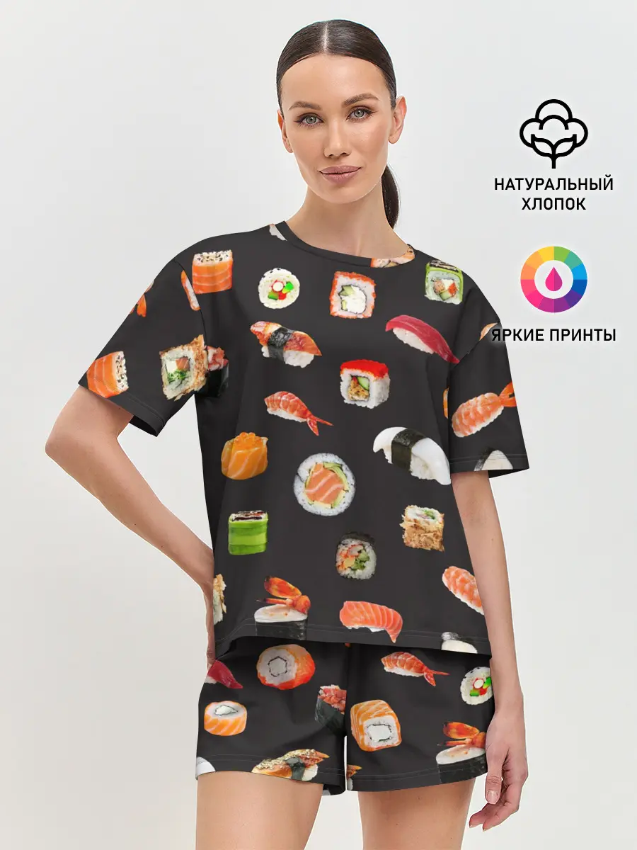 Женская пижама с шортами / Суши