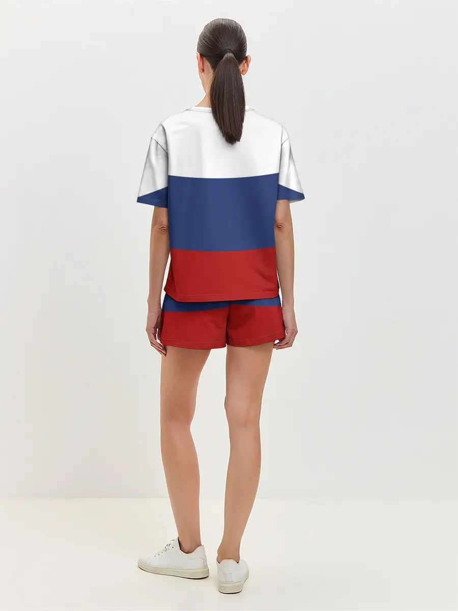 Женская пижама с шортами / Россия Триколор