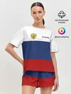 Женская пижама с шортами / Россия Триколор
