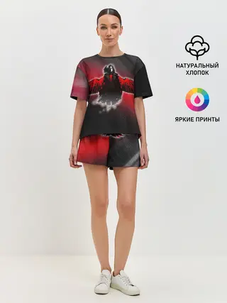 Женская пижама с шортами / Ворон