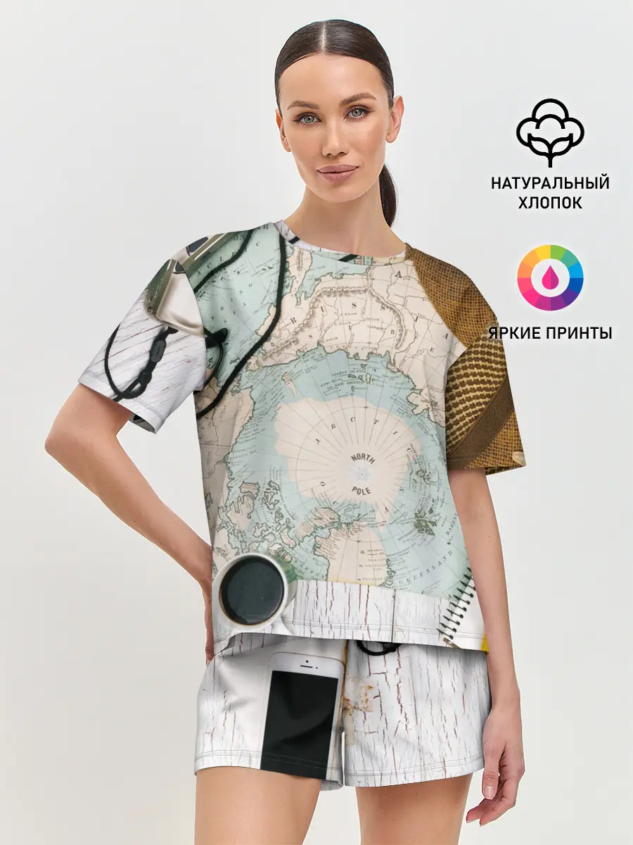 Женская пижама с шортами / Тайна путешествия