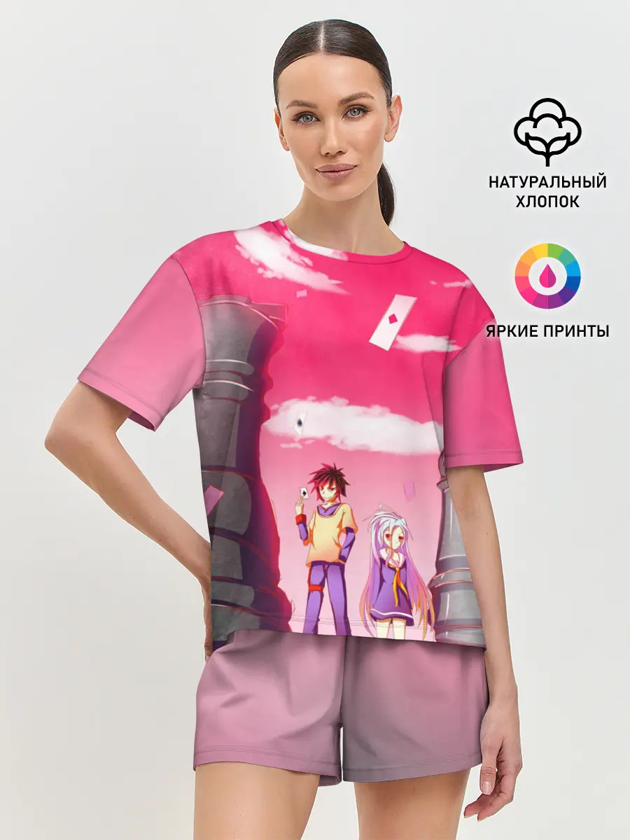 Женская пижама с шортами / Шахматы аниме